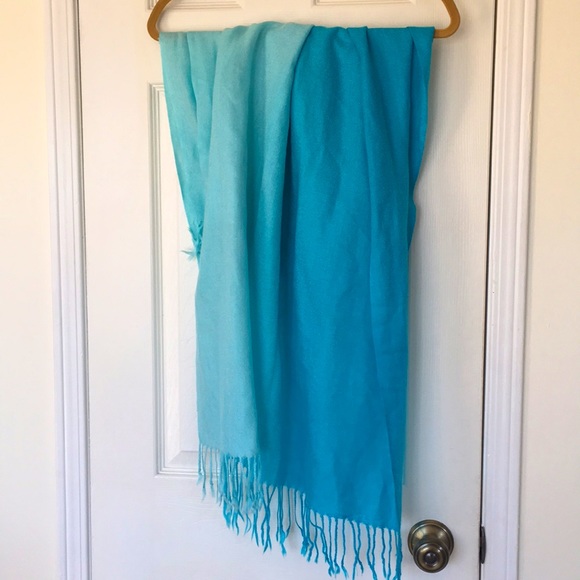 Accessories - Teal Ombré scarf with Fringe